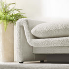 Modway Waverly Boucle Fabric Bench - Ivory-Adjustable Non-Marking Foot Pads