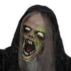 HOMCOM Animatronic Green Big-mouth Monster Prop Halloween Decoration-Creepy howling enhances spooky atmosphere 