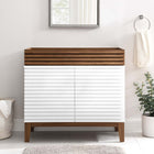 Modway Render 36" Bathroom Vanity Cabinet - White/Walnut-MDF and Particleboard