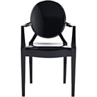 Nicer Furniture Louis XVI Ghost Chair - Black - 2 Pack-Made of heavy-duty molded Black polycarbonate