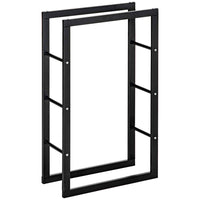 HOMCOM Firewood Outdoor Rack-Practical firewood rack, holds the wood logs together tightly and securely