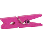 JAM Paper Wood Clip Clothes Pins - Medium - 1 1/8" - Fuchsia Pink - 50 Pack-Size: Medium (1.125 inches)
