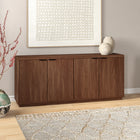 Hudson&Canal Mansfield 68"W Buffet Table - Satin Walnut-Features easy assembly