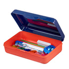 Pep Rally Pencil Box - Cosmic Journey-Features a clasp on the lid for securing school supplies
