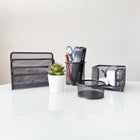 ShoppingAll Metal Mesh Desk Organizer Accessories Assortment 5-Piece Set - Black-DESIGNED FOR OFFICE & HOME USE: Specifically Designed To Be Used In An Office Or Home Environment With Its Sleek Look And Black Epoxy Finish.