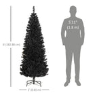 HOMCOM 6' Artificial Christmas Tree with Auto Open - Black-Suitable for halls, schools and home 
