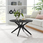Modway Crossroads Round Wood Coffee Table - Black-Ash Wood Veneer