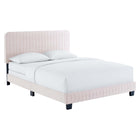 Modway Celine Channel Tufted Performance Velvet King Bed - Pink-Channel Tufted Headboard