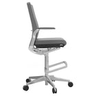 Nightingale NLC Mid Back Conference Sit/Stand Drafting Stool Chair - Grey-Closed loop, polished aluminum arms with polyurethane arm pad for comfort and support