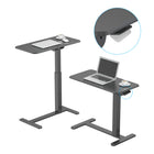 ShoppingAll Mobile OverBed Pneumatic Adjustable Laptop Stand with Hidden Caster Wheels - 31.5'' Tabletop - Black-7