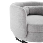 Modway Relish Upholstered Fabric Swivel Chair - Black Light Grey-Accent Chair Capacity: 300 lb