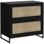 Vinsetto 2-Drawer Filing Cabinet with Lock - Black-Adjustable hanging bar to hold letter, A4, and legal-sized files