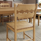 Modway Jax Oak Wood Dining Chair With Wavy Razor Back - Weathered Oak-Armless Design