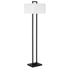 Hudson&Canal Adair 68" Tall Floor Lamp with Fabric Shade - Blackened Bronze/White-Modern and contemporary design for your living room, office space, bedroom, or reading nook