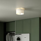 Hudson&Canal Ellis 12" Flush Mount with Fabric Shade - Brass/White-Mounting hardware included