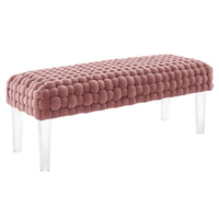 Modway Prologue Woven Performance Velvet Ottoman - Dusty Rose-Velvet Ottoman