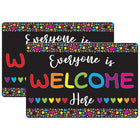 Ashley Productions Smart Poly Welcome Mat with Slip Resistant Backing - 15.5" x 23.5" - Everyone is Welcome Here - Hearts - 2 Pack-Our premium quality mats are crafted to withstand the rigors of daily classroom use, making them perfect for high-traffic areas