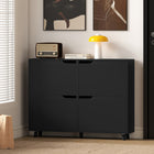 HOMCOM Shoe Cabinet with 4 Flip Drawers for Storage - Black-Made of melamine-coated particle board for durability and easy cleaning