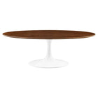 Modway Lippa 48" Oval Wood Coffee Table - Walnut-Modern Coffee Table