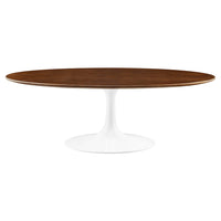 Modway Lippa 48" Oval Wood Coffee Table - Walnut-Modern Coffee Table