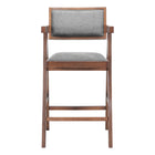 Zuo Delhi Counter Stool - Grey/Walnut - Set of 2-Cozy polyester linen fabric