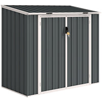 Outsunny 5' x 3' Garbage Bin Shed for 2 Trash Cans-Front double door for easy access to the bins and removing/placing them in
