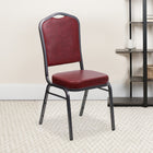 Flash Furniture HERCULES Crown Back Stacking Banquet Chair in Burgundy Vinyl - Silver Vein Frame-CA117 Fire Retardant Foam