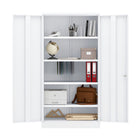 Ceha BDM-180 Flat-Pack Metal Storage Cabinet with Adjustable Shelves - White-Great for garages, offices, utility rooms, or workshops