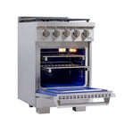 Kucht 24" KFX-X Series Pro Style Propane Gas Range - Stainless Steel-Rocket power burner 21 000 btu for rapid searing
