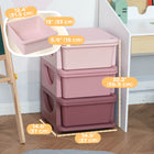 Qaba Kids Toy Storage Organizer with 3 Plastic Bins - Pink-Compact for easy fit, and spacious inside 4.2 gallon (16 L) drawers
