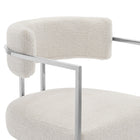 Modway Huron Curved Back Fabric and Metal Counter Stool - Silver Cream-8