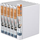 QuickFit Pro Heavy Duty Binder - Single Touch Pin-Lock - 1" - White - 6 Pack-3 Ring Binder