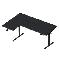 MotionGrey Ergo Pro Reversible L-Shaped Electric 59" W Standing Desk - Black-Configure your workspace your way with an interchangeable tabletop that can be installed on the left or right side-perfect for adapting to any room layout