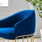 Modway Legacy Performance Velvet Armchair - Navy-Stainless Steel