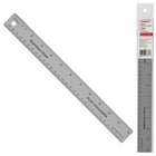 Staples Stainless Steel Ruler - 12"/30cm - Silver-Stainless steel ruler with etched-on imperial and metric rules
