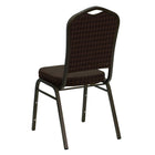 Flash Furniture HERCULES Series Crown Back Stacking Banquet Chairs with Gold Vein Frame - Brown - 4 Pack-Brown Patterned Fabric Upholstery
