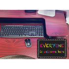 Ashley Productions Smart Poly Computer Mouse Pad - Everyone is Welcome Here - Chalk Loop - 6 Pack-Pack of 6 Non-Slip, Fabric Mouse Pads