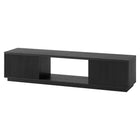 Hudson&Canal Dorian TV Stand for TV's up to 78" - Black Grain-The top has a weight capacity of 75lbs, cabinets can hold 50lbs each
