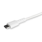 StarTech Durable USB-C to Lightning Cable - 3' -White-FLEXIBLE CABLE: TPE jacket absorbs stress of frequent bends without damaging the core of the cable. Durable wire & connector protects this charge & sync cable from wear & tear of frequent in-car use
