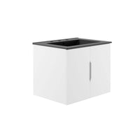 Modway Vitality 24" Bathroom Vanity - White/Black-Modern Bathroom Vanity
