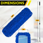 Gritt Commercial All-In-One 36” Microfiber Dust Mop Set with 72" Telescopic Handle-Mop Head Width: 5"