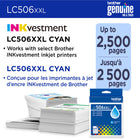 Brother Genuine LC506XXLCS Ink Cartridge - Super High Yield - Cyan  -Brother Genuine LC506XXLCS Super High Yield Cyan Ink Cartridges deliver consistent, reliable performance