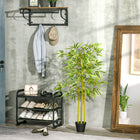 Outsunny 4' Artificial Bamboo Tree for Indoor Decoration - Green-This plant includes 552 leaves that bring a natural feeling to your room 