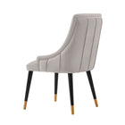 Manhattan Comfort Eda 22.83" Modern Leatherette and Velvet Upholstered Dining Chair - Grey-Commercial Grade Tested with Weight Capacity of 330 lb