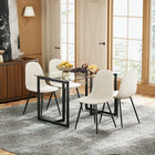 Homy Casa Upholstered Guest & Reception Chairs - Beige Fabric - 4 Pack-1.57" thick upgraded seat cushion: Reduces hip pressure, ideal for extended use.