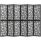 HOMCOM 6 Panel Geometric Pattern Freestanding Room Divider for Bedroom - Black-Features a modern geometric pattern, serving as both a functional and artistic piece 

