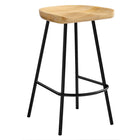 Modway Concord Backless Wood Counter Stools - Oak - Set of 2-Adjustable Non-Marking Foot Glides