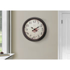 Monarch Specialties Clocks 20" Round Wall Clock - Brown -Antique metal hands and vintage style paper with large, printed numerical markings that is easy to read from a distance