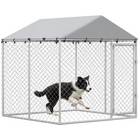 PawHut Covered Dog Kennel for Small/Medium Dogs - 6.6' x 6.6' x 6.6' -A door with double locks for safety
