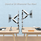 SHOPPINGALL Extra Long Vertically Stacked Dual Gas Spring Monitor Arm for 15”-32” Screens - SA-GA24L-White-13